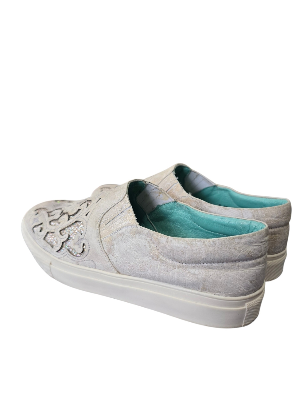 Corral Women's Slip-On Mules in Light Gray with Turquoise Lining Size 8